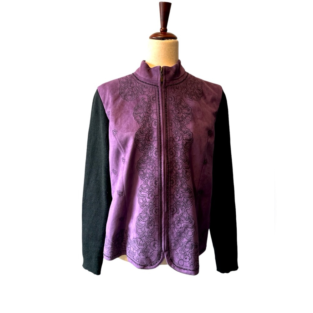 Purple and Black Jacket Suede L
